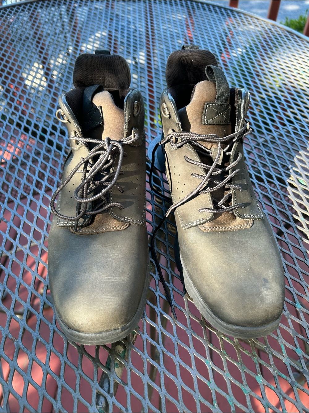 Timberland Men's Dark Brown Lace-Up Work Boots 8